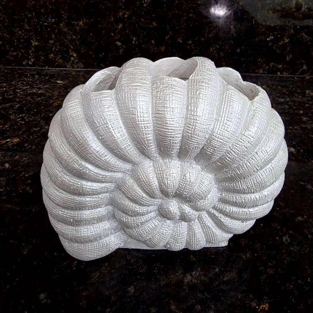 Bathroom Accessory Set White Seashell Soap Dispenser Nautical Tropical seaside